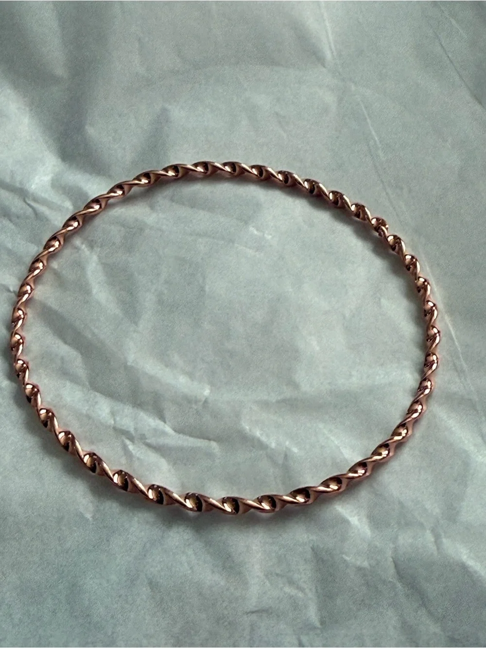 Twisted Bangle Bracelet in Rose Gold